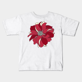 DAHLIA in cherry red, single flower Kids T-Shirt